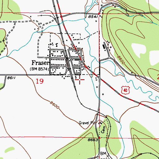 Topographic Map of Fraser Valley Baptist Church, CO