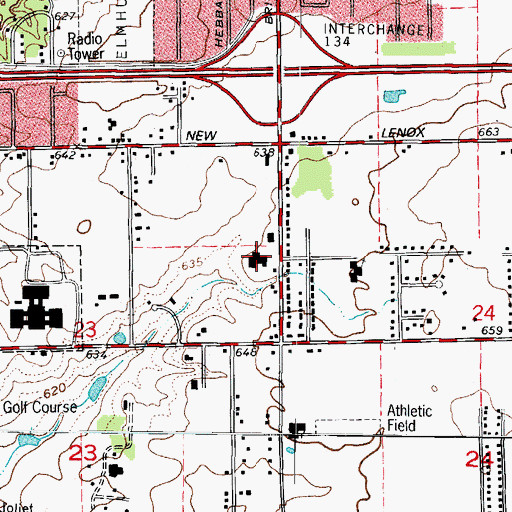 Topographic Map of First Church of the Nazarene, IL