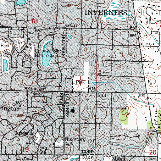 Topographic Map of Juniper Park, IL
