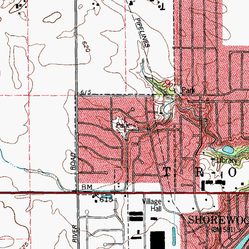 Topographic Map of Country West Park, IL