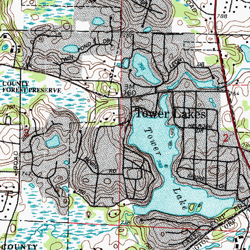 Topographic Map of Murray Park, IL