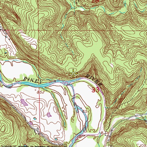 Topographic Map of Cabbage Head, MO