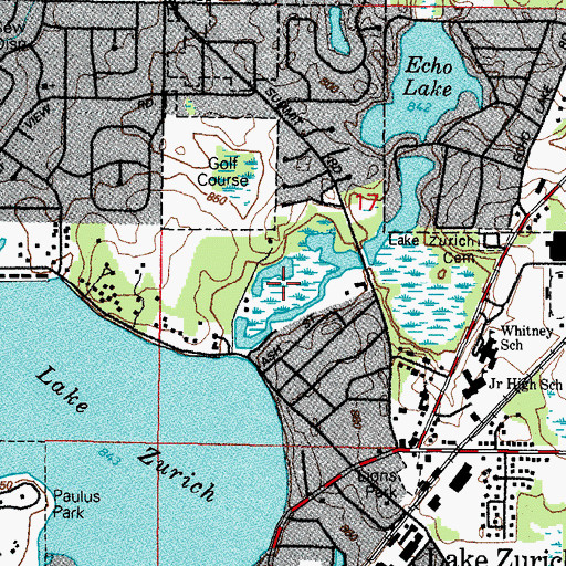 Topographic Map of Oak Ridge Marsh Nature Park, IL