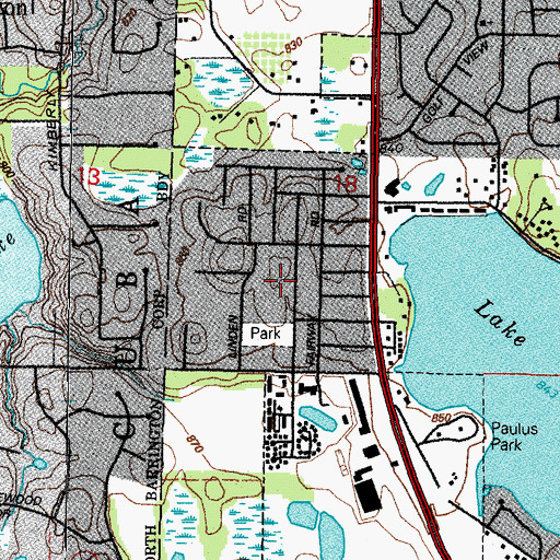 Topographic Map of Lake Zurich Heights, IL