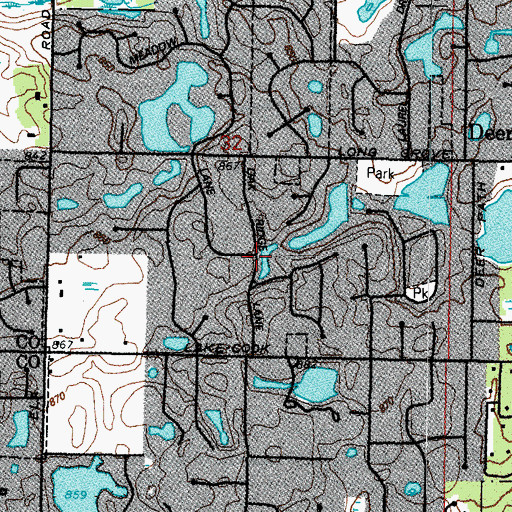 Topographic Map of Oak Ridge, IL