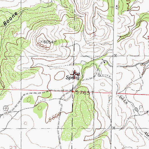 Topographic Map of Big Spring, NM