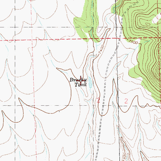 Topographic Map of Brushy Tank, NM
