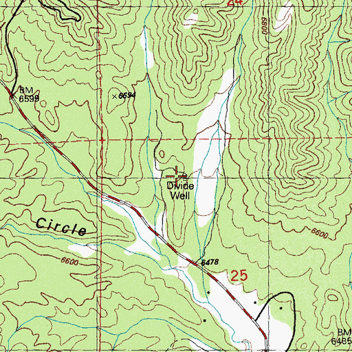 Topographic Map of Divide Well, NM