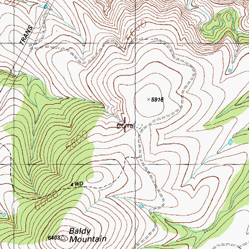 Topographic Map of North Baldy Corral, AZ