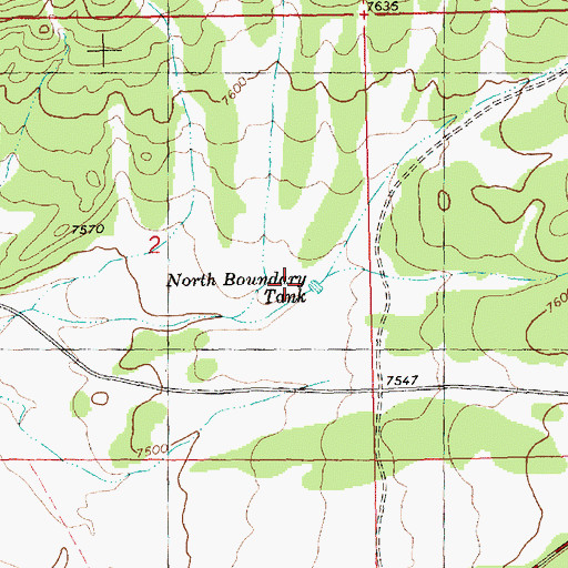 Topographic Map of North Boundary Tank, NM