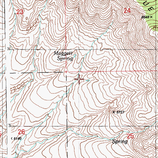 Topographic Map of Red Spring, AZ