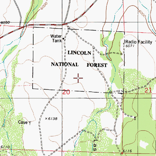 Topographic Map of Smokey Bear Ranger District, NM