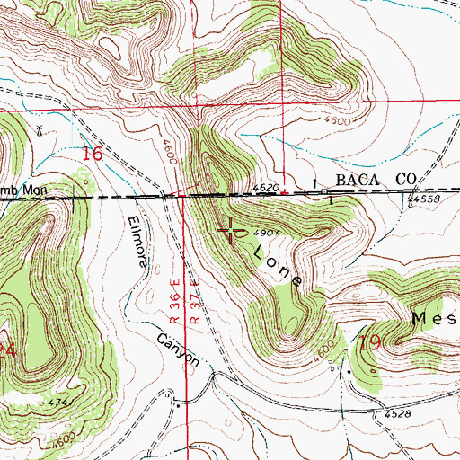 Topographic Map of Lone Mesa, CO
