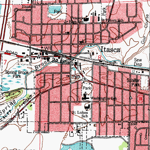 Topographic Map of Usher Park, IL