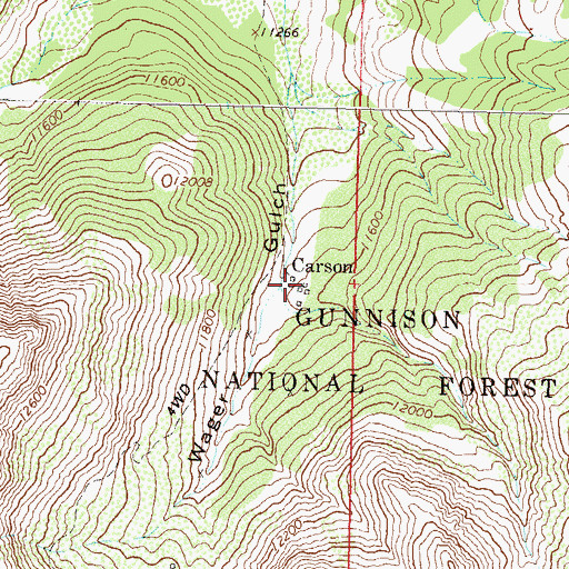 Topographic Map of Carson (historical), CO