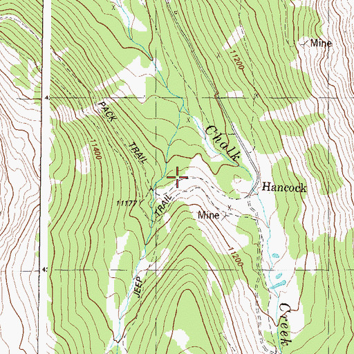 Topographic Map of Hancock (historical), CO