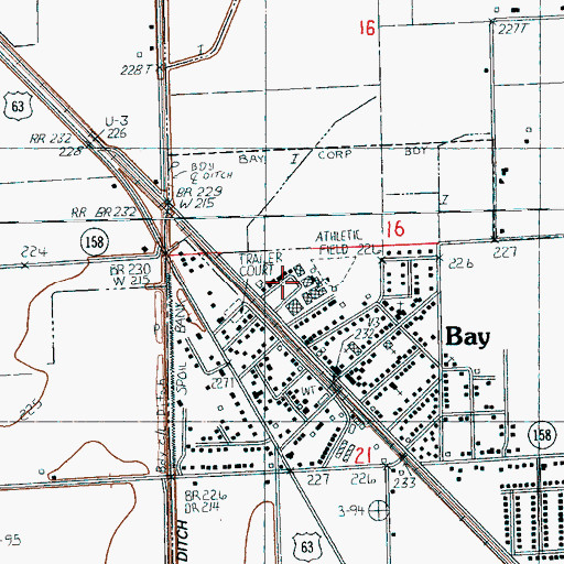 Topographic Map of Bay High School, AR
