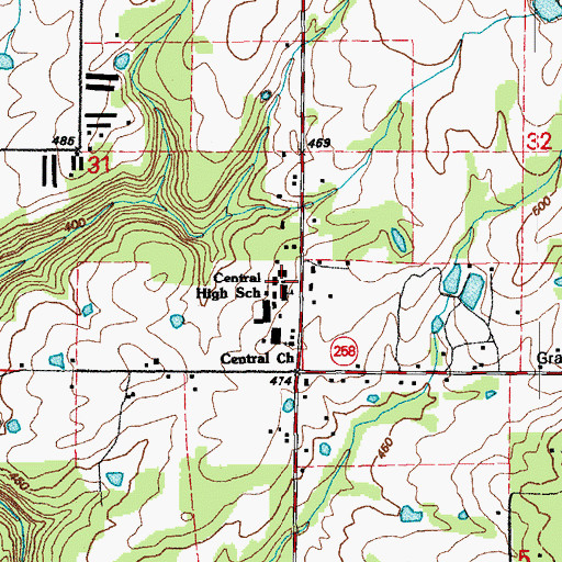 Topographic Map of White County Central High School, AR