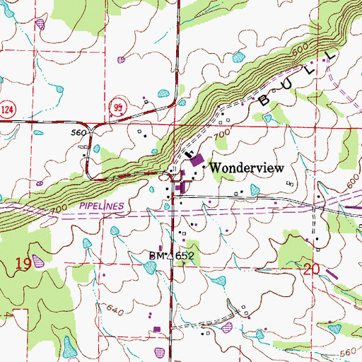 Topographic Map of Wonderview Elementary School, AR
