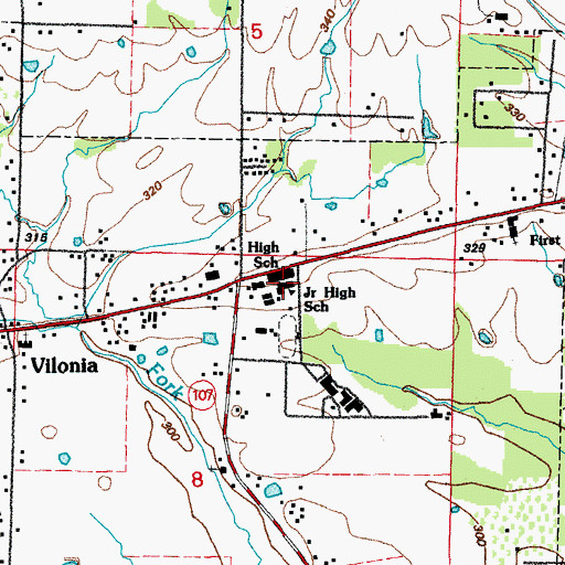 Topographic Map of Vilonia Junior High School, AR