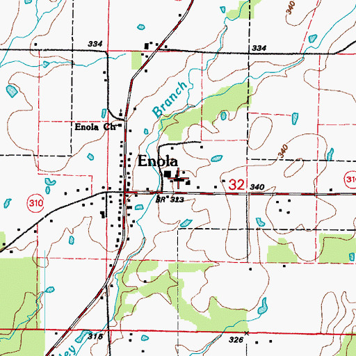 Topographic Map of Mount Vernon - Enola Elementary School, AR