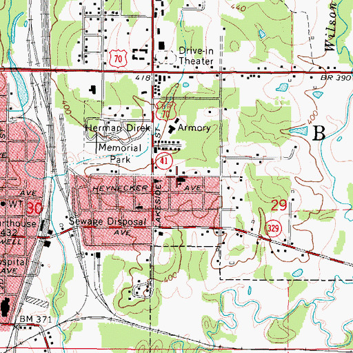 Topographic Map of De Queen Primary School, AR