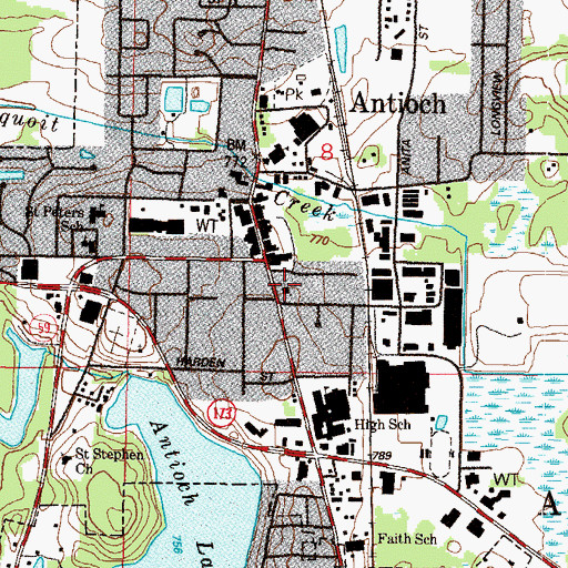 Topographic Map of Saint Ignatius Episcopal Church, IL