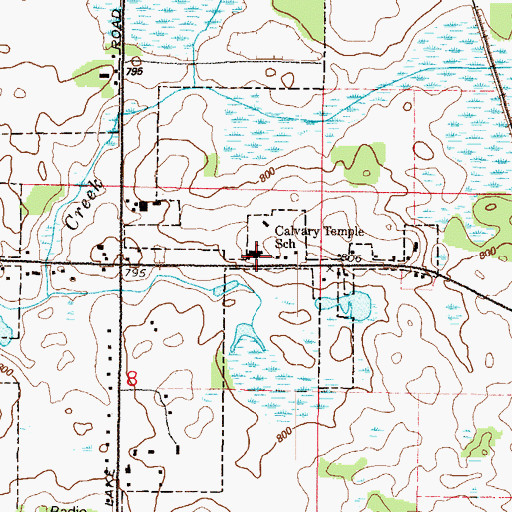 Topographic Map of Calvary Christian Center, IL