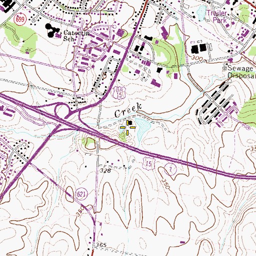 Topographic Map of Olde Izaak Walton Park, VA