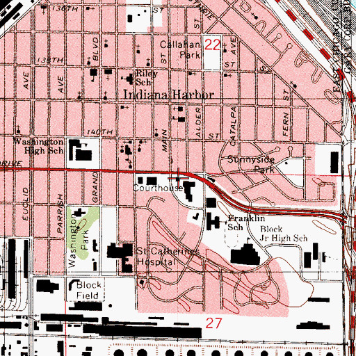 Topographic Map of East Chicago Fire Station Number 6, IN