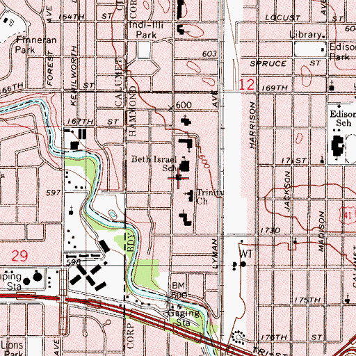 Topographic Map of Congregation Beth Israel, IN