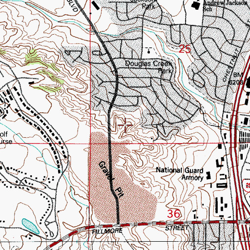 Topographic Map of KWYD-AM (Colorado Springs), CO