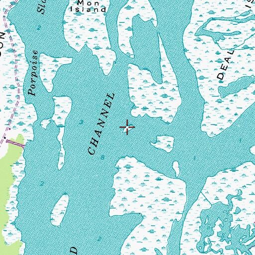 Topographic Map of Little Perch Island, NC