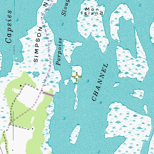 Topographic Map of Hammock Island, NC