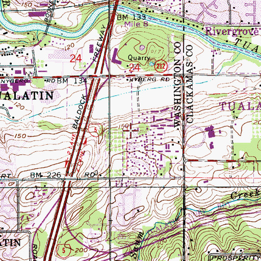 Topographic Map of Stoneridge City Park, OR