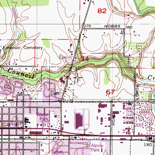 Topographic Map of Satus City Park, OR