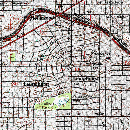 Topographic Map of Coe Circle, OR
