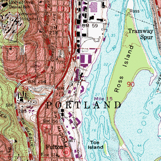 Topographic Map of Cottonwood Bay City Park, OR