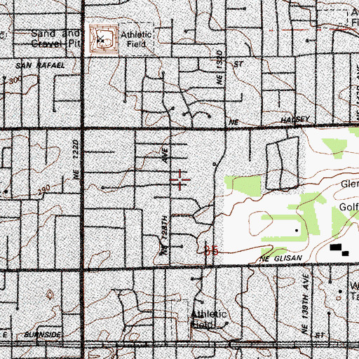 Topographic Map of East Holladay Park, OR