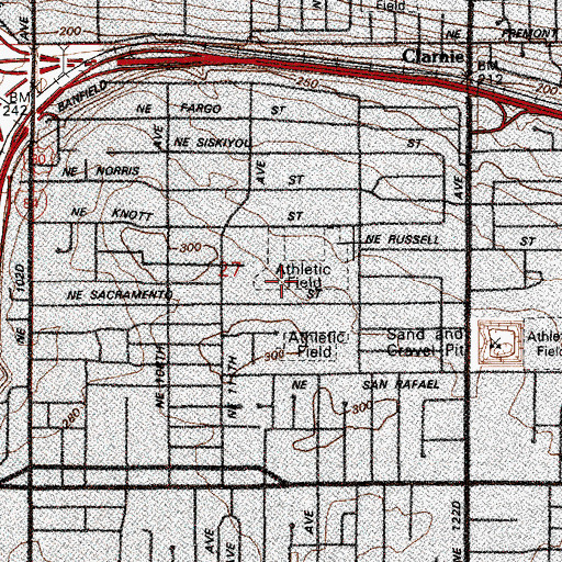Topographic Map of Knott City Park, OR