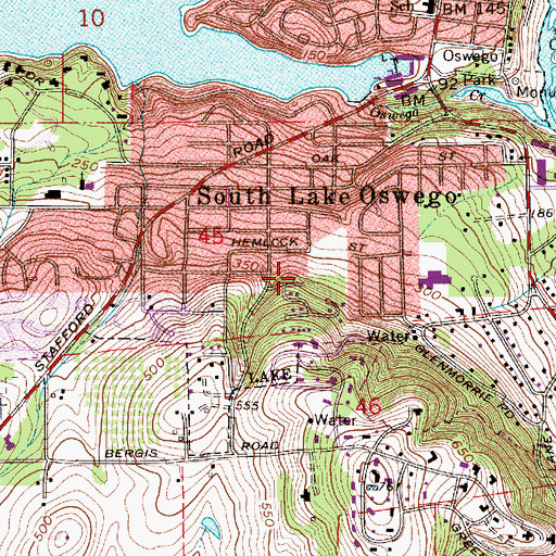 Topographic Map of Freepons City Park, OR
