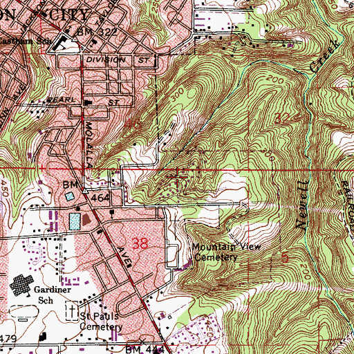 Topographic Map of Barclay Hills City Park, OR