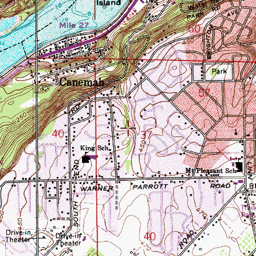 Topographic Map of Hazelwood City Park, OR