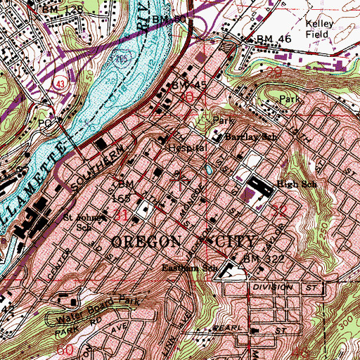 Topographic Map of D C Latourette City Park, OR
