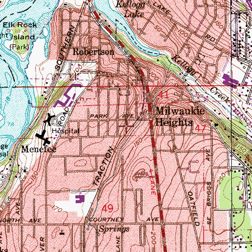 Topographic Map of Bunnell Park, OR