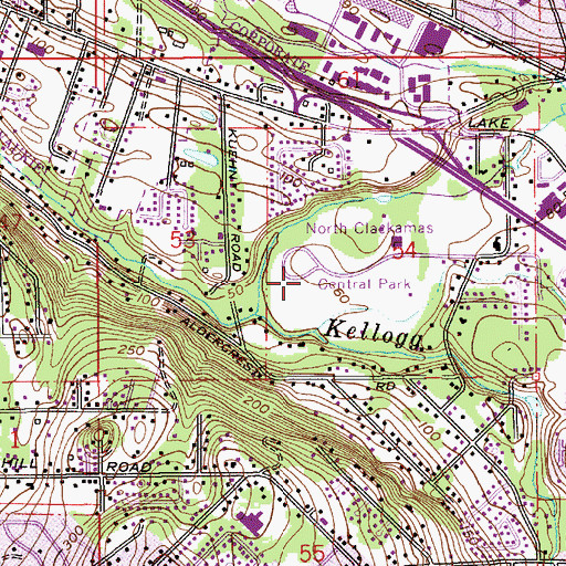 Topographic Map of The Milwaukie Center, OR