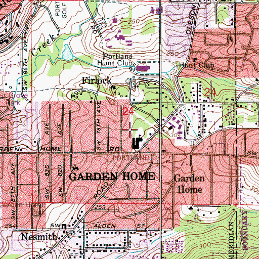 Topographic Map of Oregon Electric Right of Way Path, OR