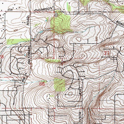 Topographic Map of The Bluffs Park, OR