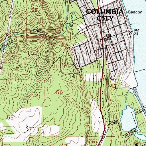Topographic Map of Carolyn King Memorial Park, OR