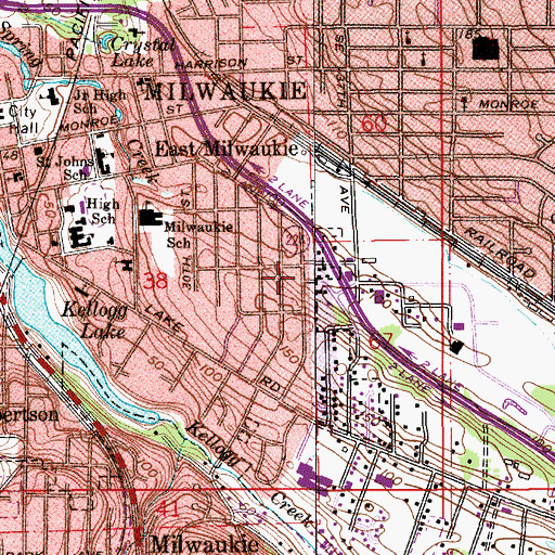 Topographic Map of Century Park, OR